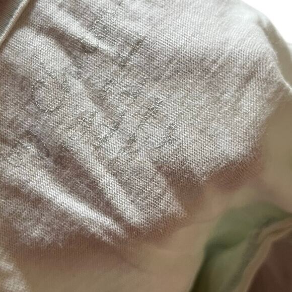 Chicos T Shirt Women's 0 Cream Short Sleeve Textured Rip Torn Distressed - Picture 4 of 6